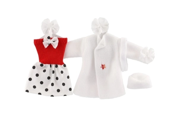 Robes/Vêtements - robes, manteau et bonnet pour poupées assortiment sur carte 22x21cm