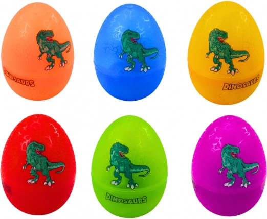 6 œufs colorés avec dinosaures cachés