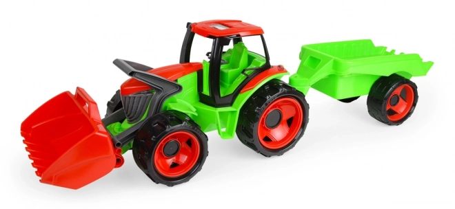 Tracteur chargeur Giga Trucks avec remorque en plastique 62cm