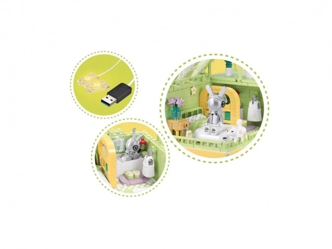 Sluban maisonnette de printemps – petite maison de jardin pastel avec éclairage