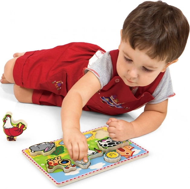Studo Wood Puzzle à encastrer avec animaux de la ferme