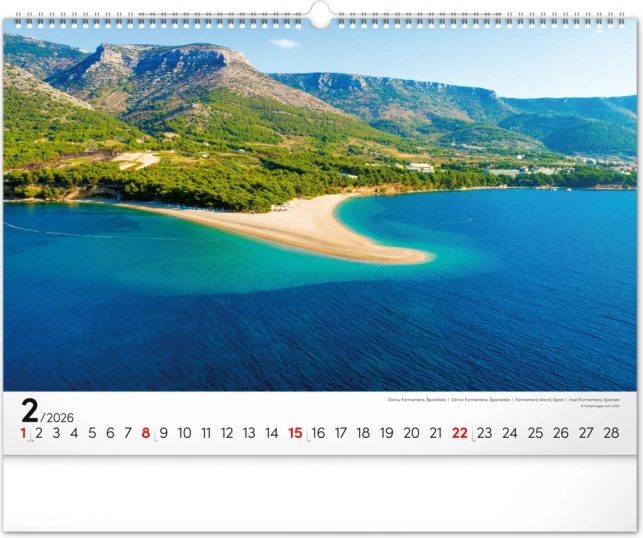 Calendrier mural Mer 2026