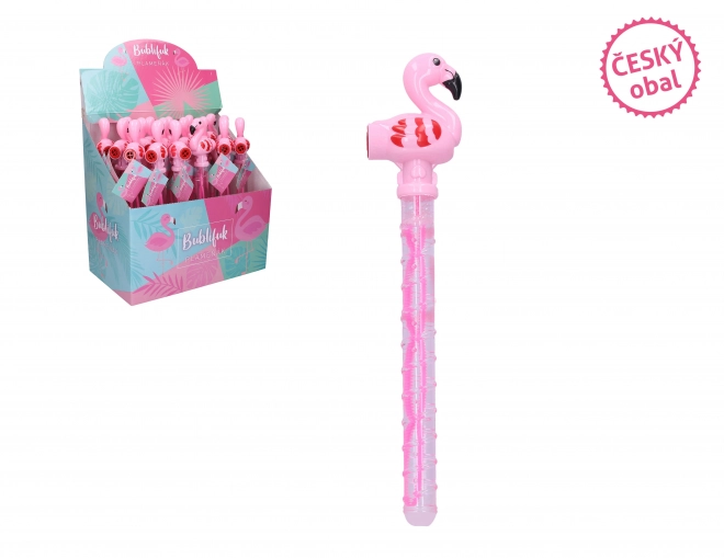 Flamant rose à bulles avec sifflet 37 cm