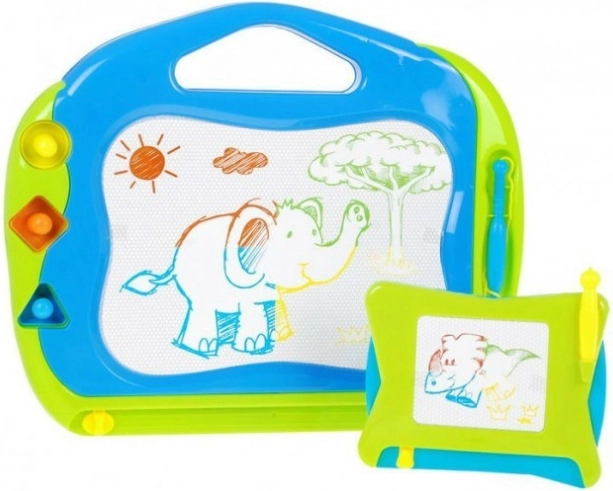 Set de 2 ardoises magnétiques à dessiner pour enfants 3+ avec repères et tampons