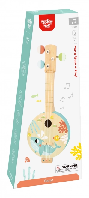Banjo en bois pour enfants avec motif marin