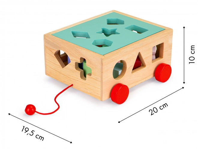 Chariot en bois de tri de formes avec blocs - bloc éducatif pour enfants