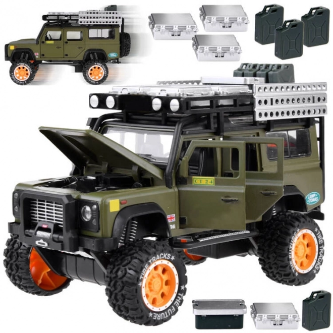Voiture tout terrain en métal avec son et lumières LED