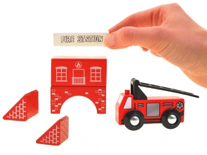 Blocs en bois Ville Station de pompiers