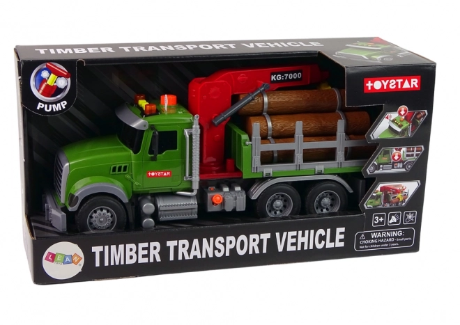 Véhicule de jeu avec grue pour le transport de bois