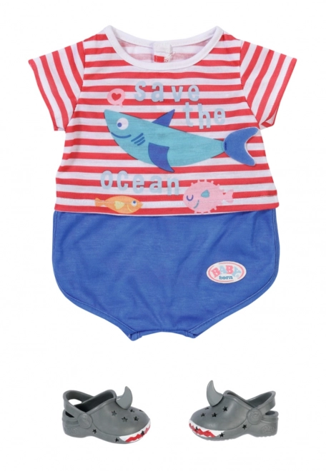 BABY born pyjama et chaussons, bleus, 43 cm