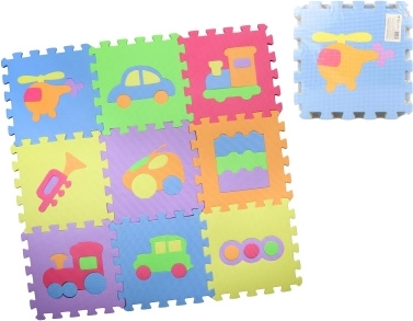 Puzzle de sol en mousse avec formes amovibles 28 × 28 cm, lot de 9 pièces