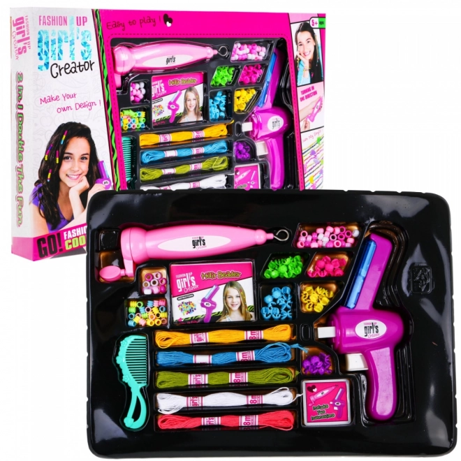 Ensemble de perles et bracelets pour cheveux pour enfants 5+ Machines à tresser + accessoires