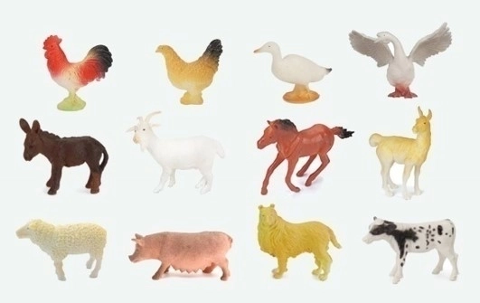 Ensemble de figurines d'animaux de la ferme 12 pcs