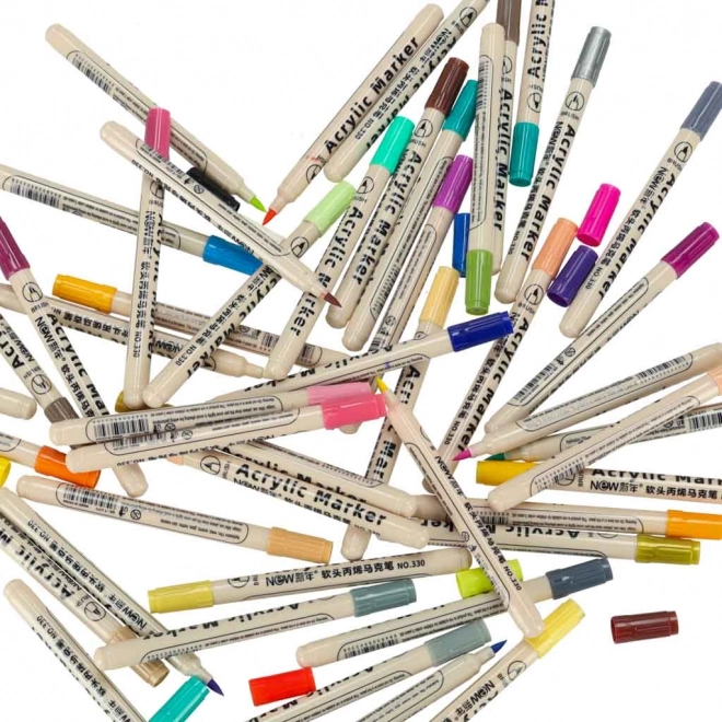 Marqueurs acryliques imperméables pour tissus et pierres, ensemble de 48 pcs