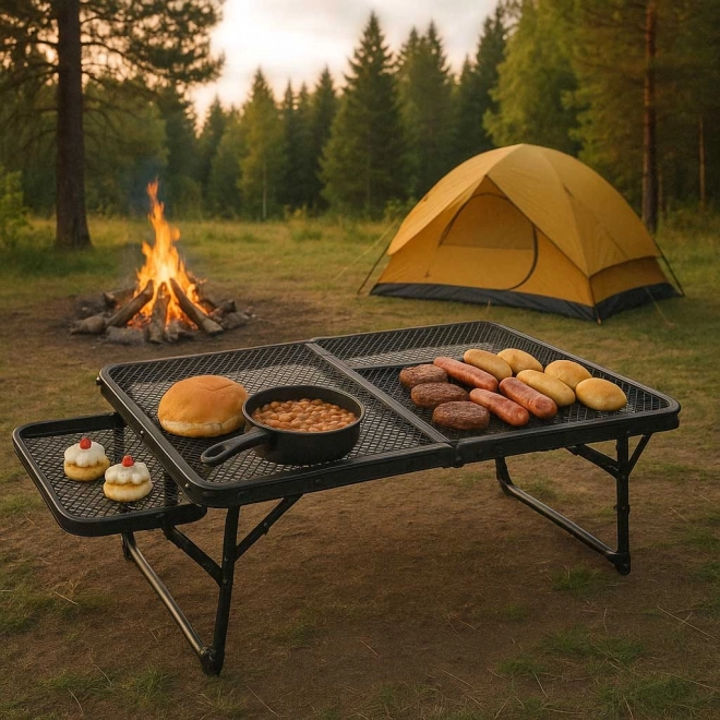 Table de camping pliante avec structure en aluminium