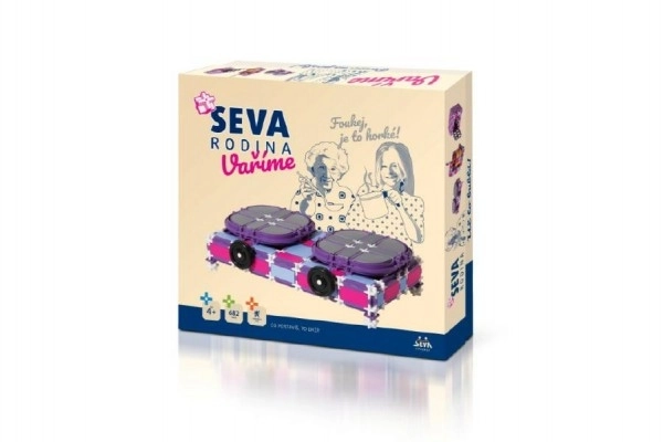 Kit de construction SEVA FAMILLE Nous cuisinons cuisinière + robot + micro-ondes plastique 682 pièces dans une boîte 35x33x8,5cm