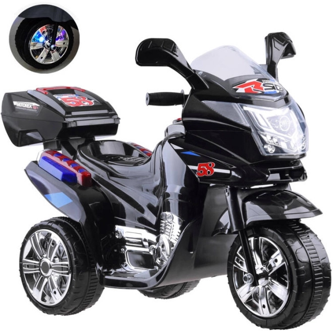 Moto de sport pour enfants avec éclairage LED coloré – Noir