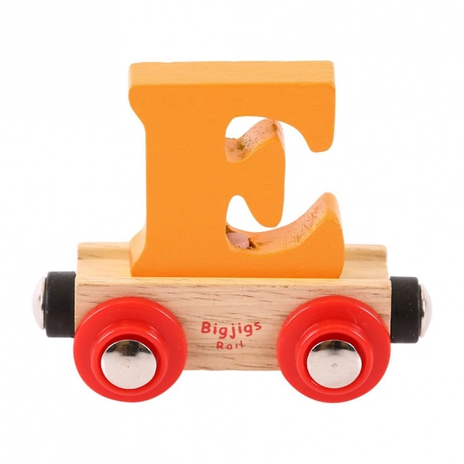 Wagon en bois Bigjigs Rail avec la lettre E