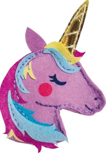 Kit créatif – porte-monnaie licorne violet en feutre