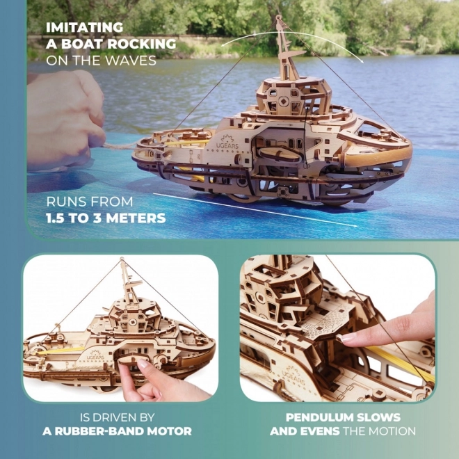 Ugears puzzle 3D - Remorqueur 169 pièces