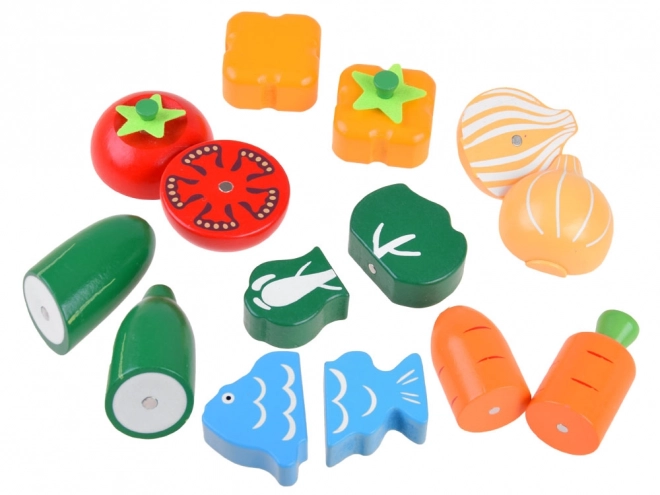 Grande boîte magnétique en bois pour couper les légumes et fruits ZA4121