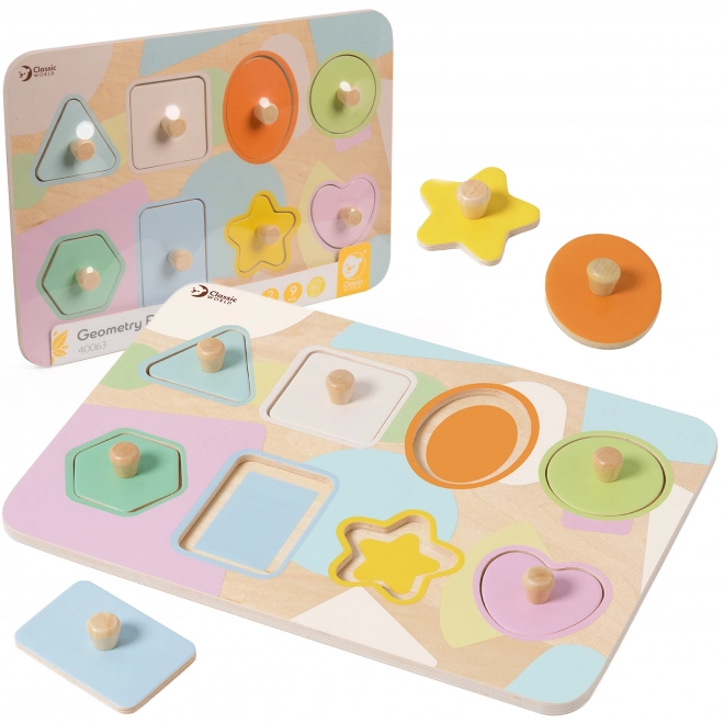 Puzzle géométrique en bois pour enfants