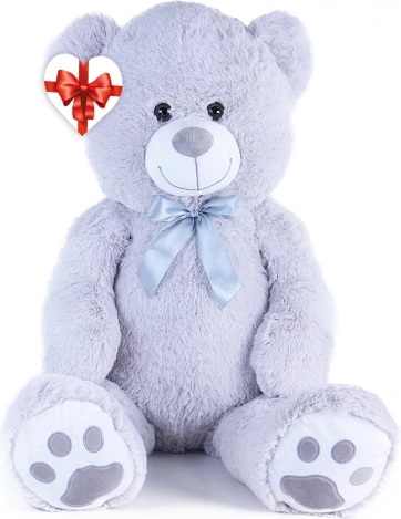 Rappa grand ours en peluche 100 cm avec ruban et étiquette