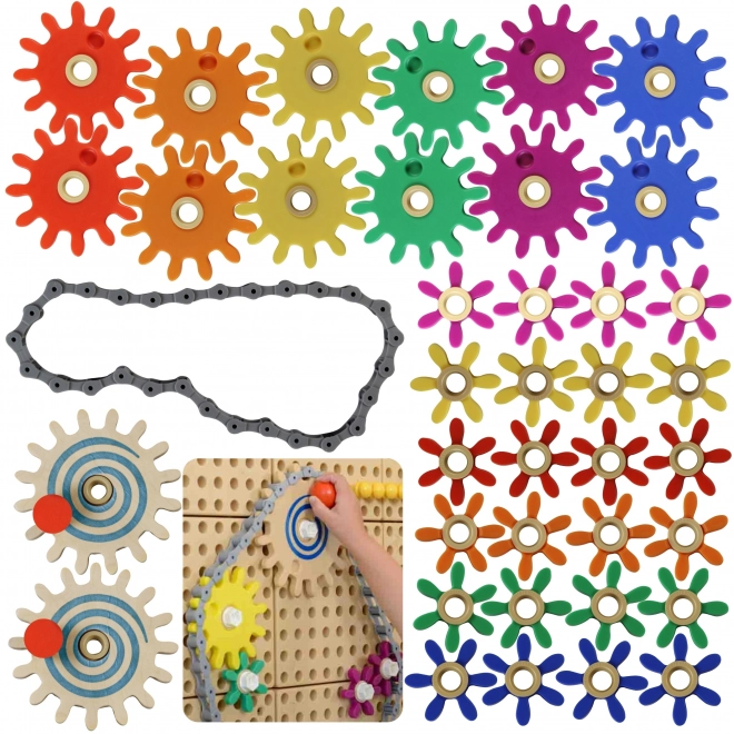 Masterkidz STEM Plateau avec engrenages et chaîne 39 pièces