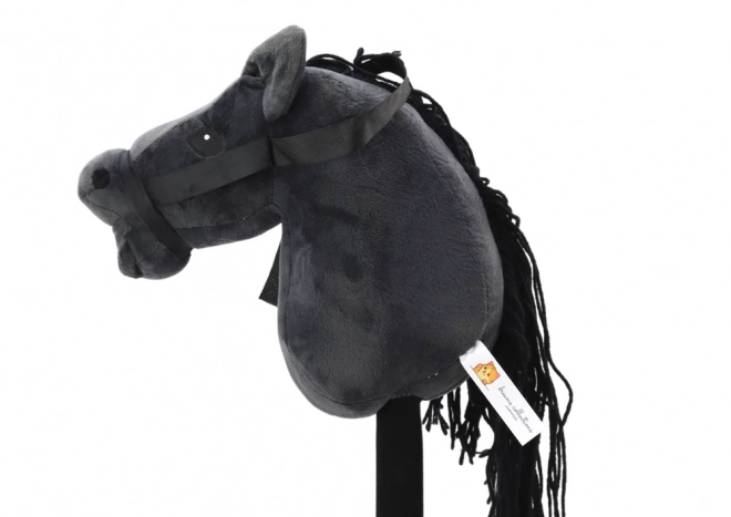 Tête de cheval en peluche sur bâton Hobby Horse Longhair Noir Sons