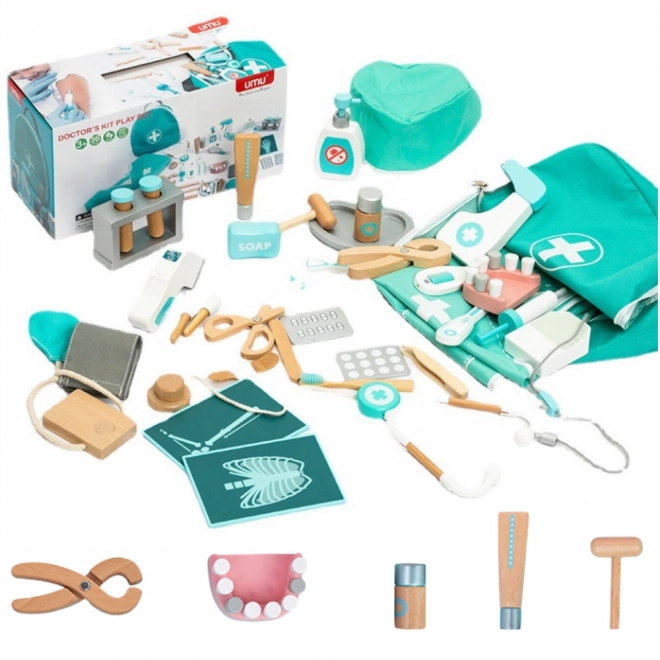 Ensemble médical en bois pour enfants, petit médecin et dentiste