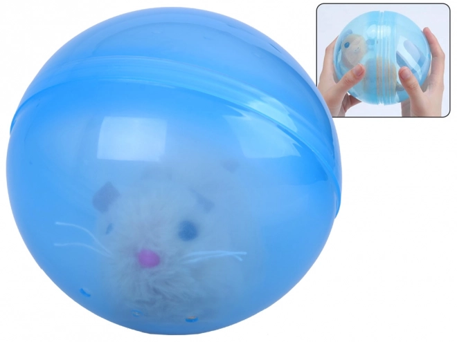Jouet interactif hamster dans une boule bleue