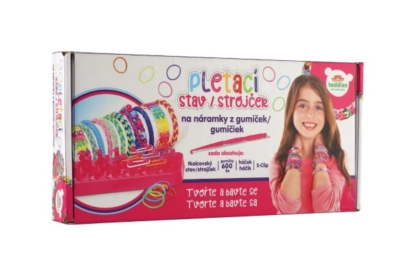 Crée ton propre bracelet - élastiques 600 pcs + accessoires + métier à tisser pour bracelets dans une boîte 27x13x4cm