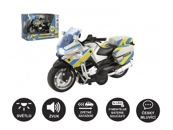 Moto de police avec voix tchèque