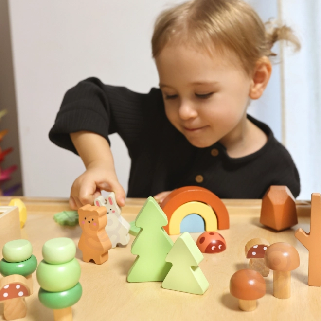 Ensemble forestier avec blocs en bois Tooky Toy