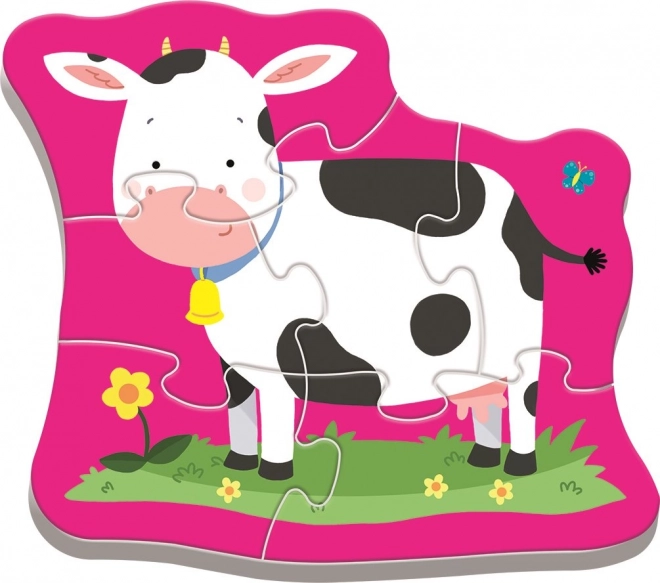 TREFL Puzzle bébé Animaux à la ferme 4 en 1 (3,4,5,6 pièces)