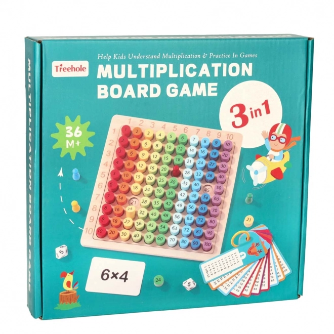 Jouet éducatif en bois pour la multiplication avec des anneaux colorés