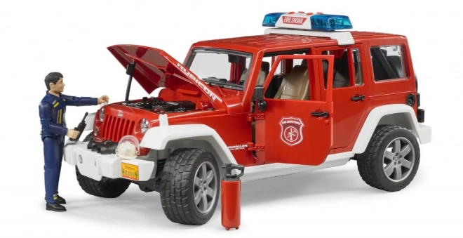Jeep Wrangler de pompier rouge avec figurine et accessoires