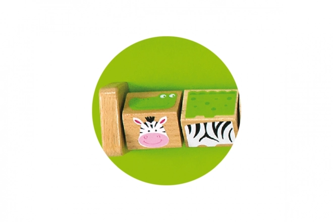 Tableau d'activités / panneau mural en bois - crocodile