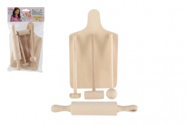 Planche à découper de cuisine, rouleau à pâtisserie, maillet en bois 20cm dans un sac