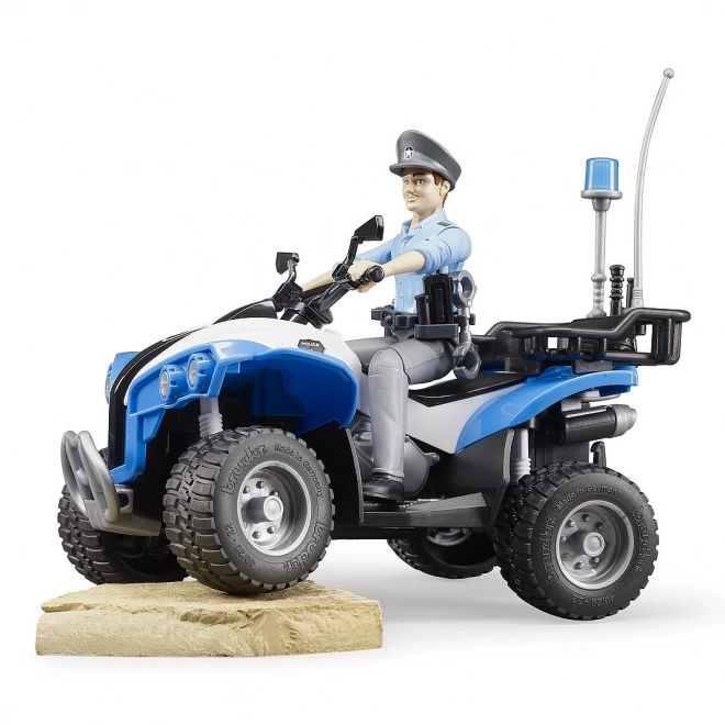 Bruder Bworld quad bleu de la police avec figurine
