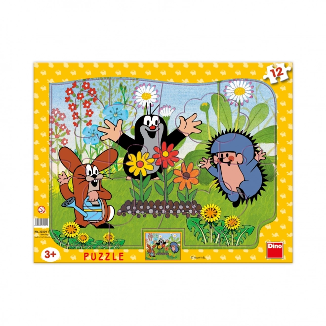 Puzzle en carton Le Petit Taupe Jardinier 12 pièces