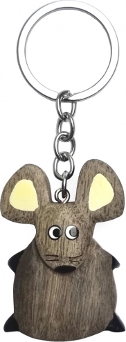 Grand porte-clés en bois en forme de souris