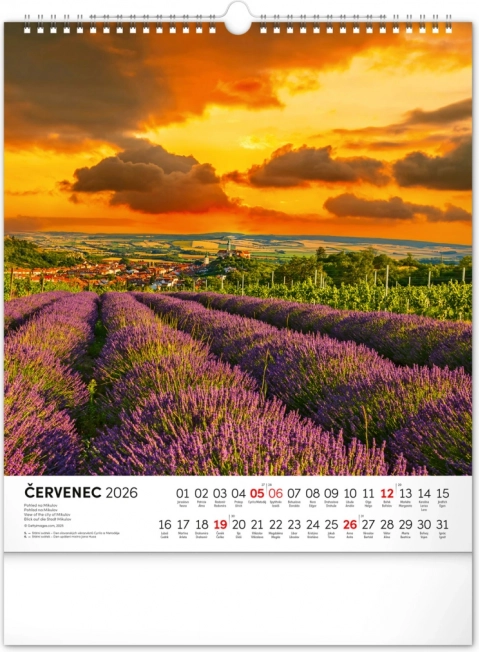 Calendrier mural Balades dans le paysage morave 2026
