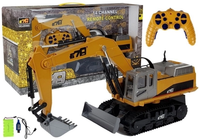 Pelle chenillée RC à télécommande 2,4G, jaune