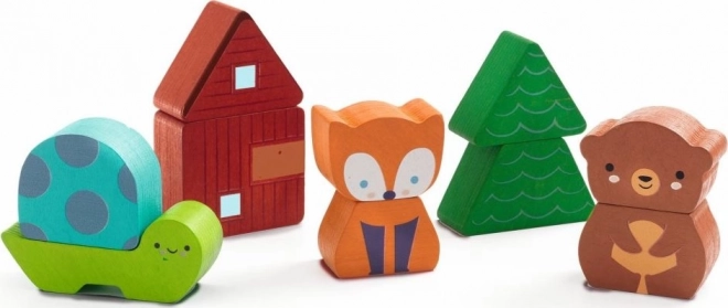 DJECO Puzzle en bois Animaux de la forêt 11 pièces