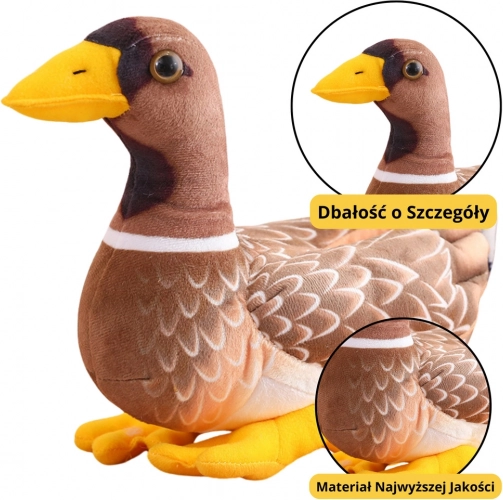 Canard en peluche brun-jaune 28 cm