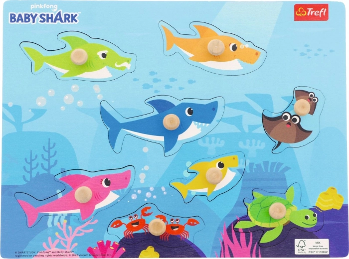 Puzzle en bois Baby Shark – 8 pièces