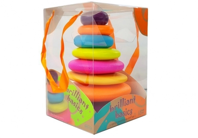 Pyramide colorée avec anneaux pour enfants