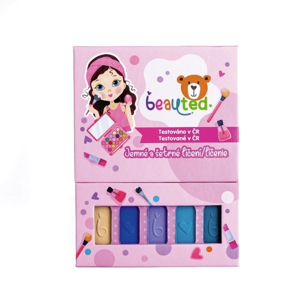 Ensemble de maquillage pour enfants beauted palette avec miroir à fermeture magnétique 11x14,5x1cm sous cellophane