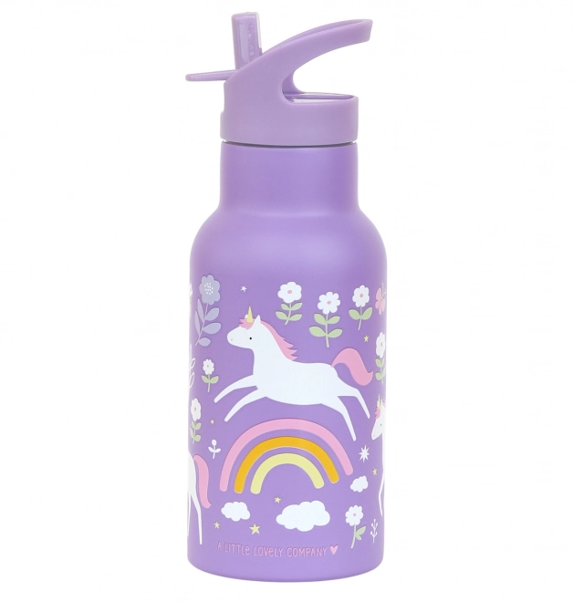 A Little Lovely Company - bouteille en acier inoxydable 350 ml - Licornes et Arc-en-ciel